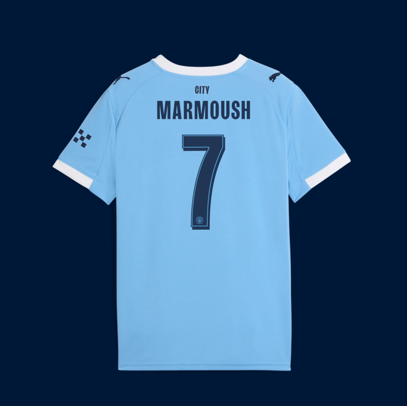 Manchester City Home Kids Kit 2025/26 - #7 Marmoush Print