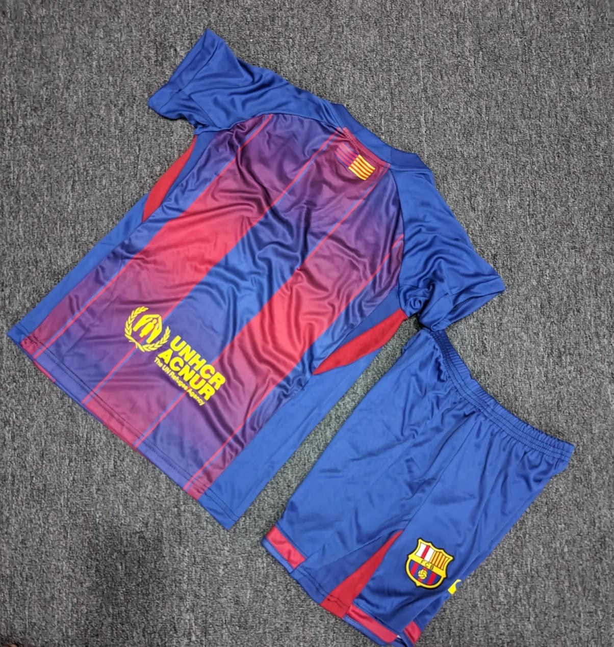 طقم برشلونة أولادي ازرق موسم 2025 - 26