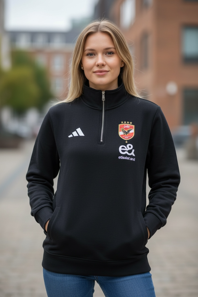 Ahly Black Cotton Hoodie - Premium Quality