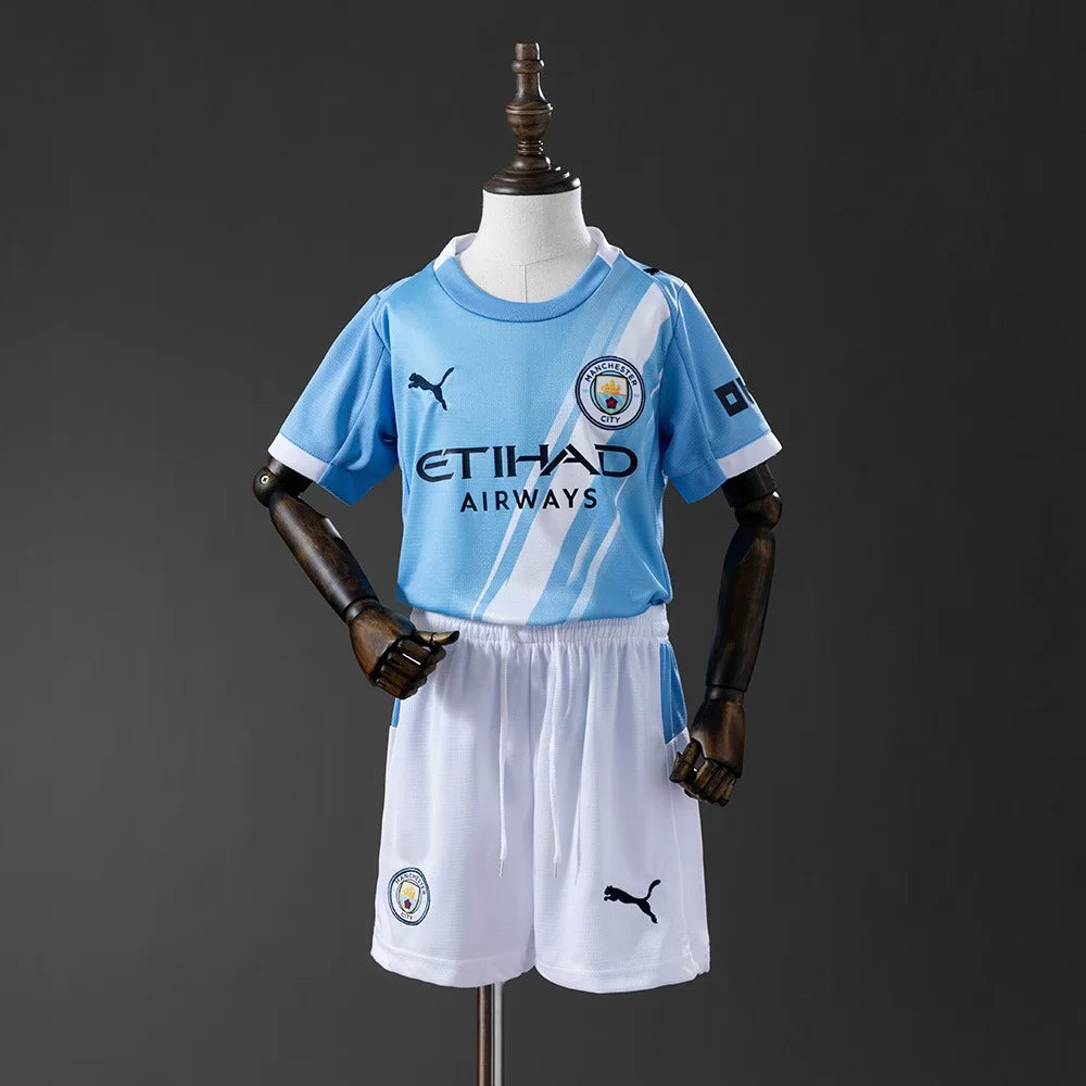 Manchester City Home Kids Kit 2025/26 - #7 Marmoush Print