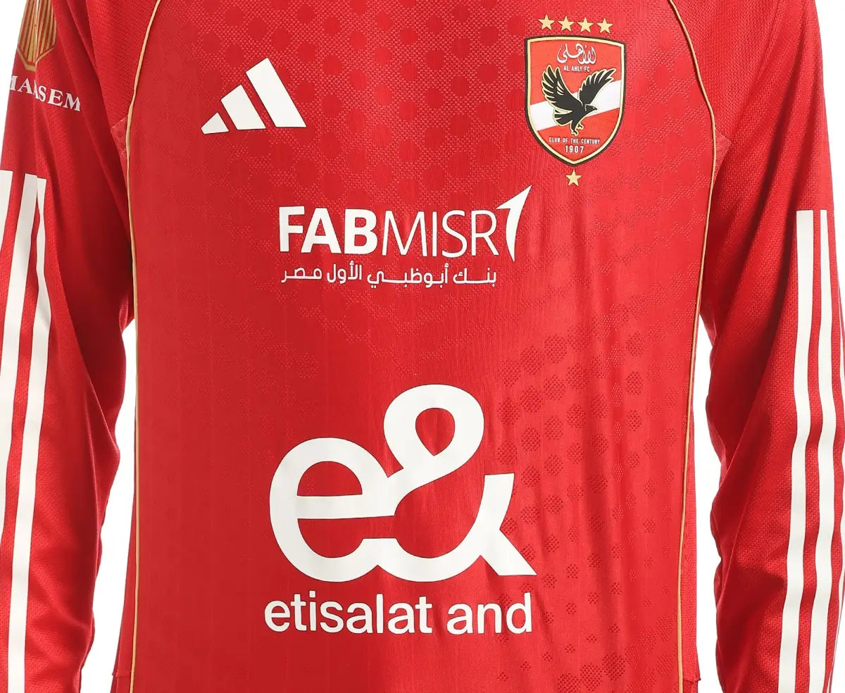 Ahly Home Jersey 2025/26 - Premium Version ( Long Sleeve )