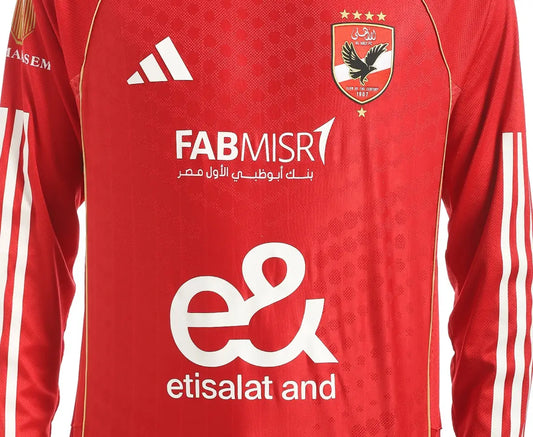 Ahly Home Jersey 2025/26 - Premium Version ( Long Sleeve )
