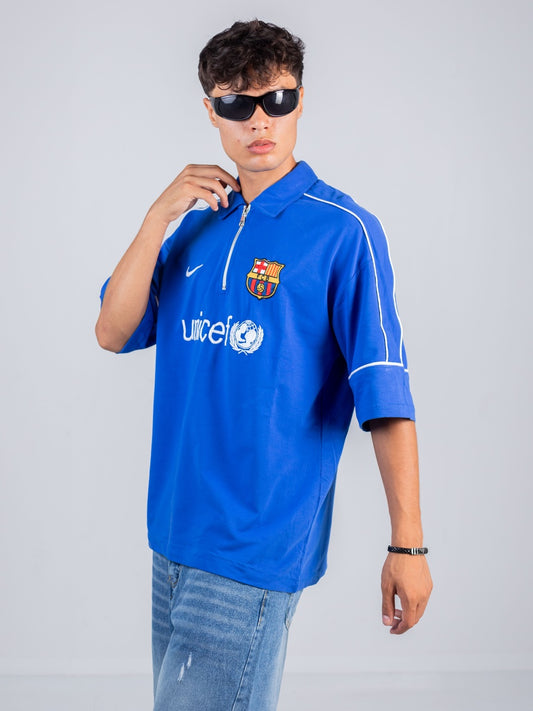 Barcelona Blue Cotton T-shirt