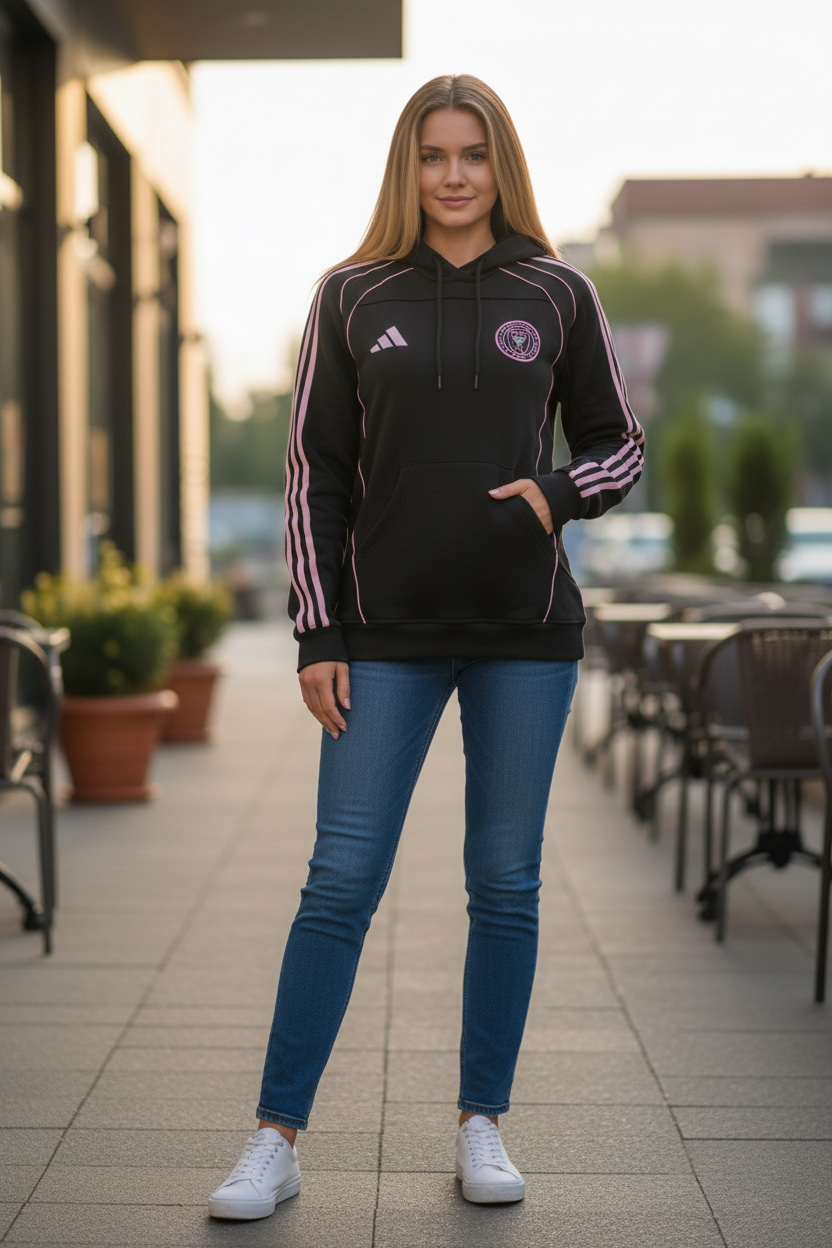 Inter Miami Black Cotton Hoodie - Premium Quality