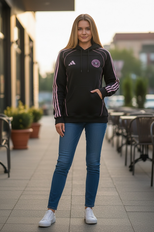 Inter Miami Black Cotton Hoodie - Premium Quality