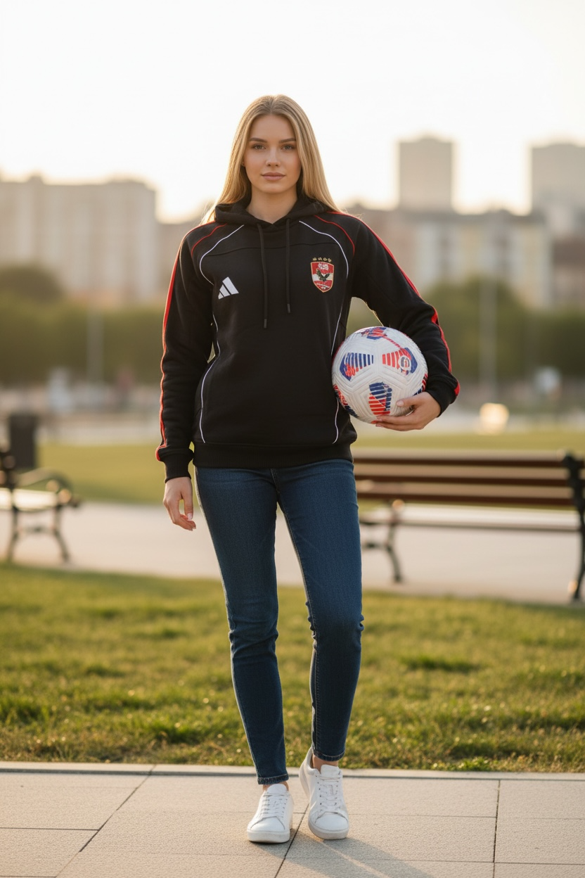 Ahly Black X Red Cotton Hoodie - Premium Quality